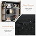 Black Freestanding Floorstanding Bookshelf 75 Inch Wood