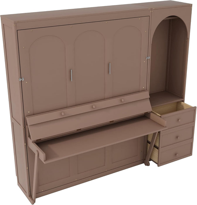 Queen Murphy Bed With Customizable Storage Drawers