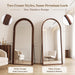 76"X41" Arched Full Length Mirror with Slim Solid Wood Frame,Walnut