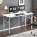 Folding Desk, 54 Inch Large Computer Desk for Home Office, No Install ed Study Student Writing Table Desk Workstation, White