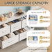 Dresser for Bedroom with 5 Drawers, Wide Chest of Drawers, Fabric Dresser, Storage Organization Unit with Fabric Bins for Closet, Living Room, Hallway, White