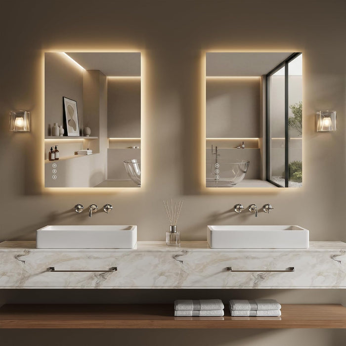 24"X36" LED Bathroom Mirror with Lights,Anti-Fog, Dimmable, Backlit,Cri>90