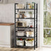 Book Shelf, 5 Tier Bookcase, Modern Tall Bookshelf for Garage Kit, Cds, Movies, Industrial Corner Storage Organizer for Bedroom Home Office Kitchen Living Room, Black