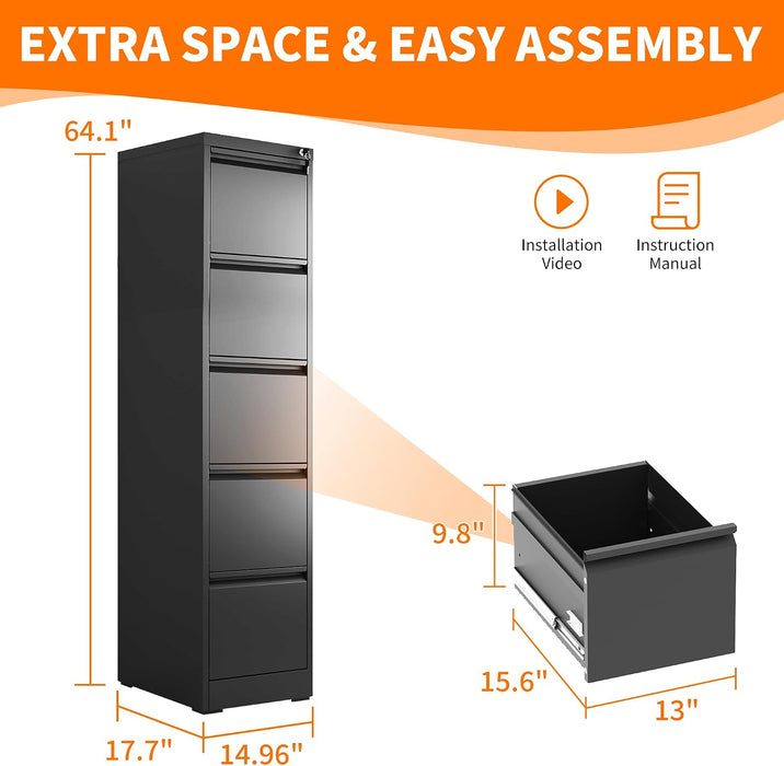 Metal File Cabinet with Drawer Heavy Duty Locking File Cabinets
