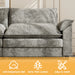 Sectional Sofa 3-Seat L-Shaped Sofa with Reversible Toffee Chair Movable Footrest Sofa,Gray