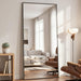 76"×34" Full Length Wall Mounted Hanging Mirror, Aluminum, Black