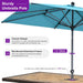 10' X 6.5' Rectangular Patio Umbrella Outdoor Table Umbrella Aluminum Frame Market Umbrella Sun Umbrella with 8 Sturdy Ribs Tilt for Garden Deck Lawn Pool Turquoise Blue