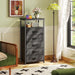 Black Five Drawer Dresser With Integrated Charging