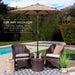 7.5Ft Heavy-Duty Outdoor Market Patio Umbrella W/ Push Button Tilt, Easy Crank, Tan