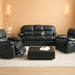 Bonded Leather Reclining Sofa Set with Cup Holders and Storage Console
