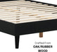 Fly Wooden Bed Frame without Headboard, Solid Wood Foundation with Silent Slats and Wood Central Supports, 1000 Lb Capacity, Effortless Assembly, Full - Burnt Black