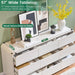 White Dressers of 9 Drawers, Chest Dresser with Deep Drawers, Modern Dresser Closet for Bedroom, Curved Drawer with Large Storage, 57'' Wide