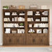 73.2" Tall Farmhouse Arched Bookshelf with Drawer and Door, 6 Tier