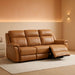 Genuine Leather Power Recliner Sofa, Wall Hugger Reclining Sofa with Drop down Table, Power Headrest, Drawers, Charging Ports, Reclining Sectional Couch for Living Room, RV, Saddle
