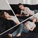 Modular Sectional Sofa Black Corduroy Convertible Sleeper