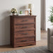 Walnut 4 Drawer Dresser for Bedroom, 36" Tall Chest of Drawers