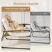 Beige Upholstered Lounge Chair With Ottoman Footrest