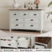 White Dresser with 7 Vintage Handles