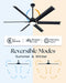 Brushed Aluminum Smart Ceiling Fan Featuring Remote