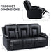 Recliner Chair Set, Furniture 3PC Bonded Leather Recliner Set Living Room Set, Sofa, Recline Chair (Black,Living Room Set 3)