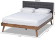 Beds (Platform), Queen, Dark Grey/Walnut