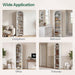 70.7'' Arched Bookcase, Modern Bookcase, Narrow Bookcase with Open Shelves, 8-Tier Tall Arched Bookshelf with Adjustable Shelves for Living Room, Home Office, White WT438SJ01