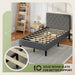 Upholstered Bed Base with Button Stitched Headboard