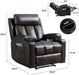 Fabric Manual Recliner Chair for Adults, Comfy Reclining Chairs with Overstuffed Arm and Back, Single Sofa for Living Room (2, Brown)