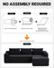96 Inch Cloud Contemporary Sectional Sofa Charcoal