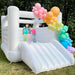 White Bounce House for Kid and Adult Large Indoor Outdoor Bouncy Castle Theme for Kids 133.86 X 96.46 X 74.02 Inch Big Playhouse for Party