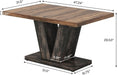 Rectangle Dining Table, 47" Kitchen Table for 4, Black & Brown