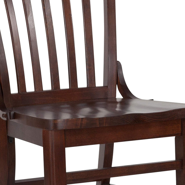 School House Back Walnut Wood Chair
