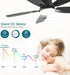 Ceiling Fans with Lights, 42 Inch Low Profile Ceiling Fan with Light and Remote Control, Flush Mount, Reversible Motor, Dimmable, Noiseless, Black Ceiling Fan for Bedroom, Indoor/Outdoor Use