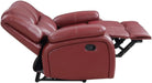 Red Faux Leather Reclining Loveseat