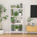 Ladder Shelf, 4-Tier Bamboo Ladder Bookshelf, 49.2” White Book Shelf, Open Bookcase Freestanding Plant Stand for Small Space, Bathroom, Living Room, Bedroom, Home Office