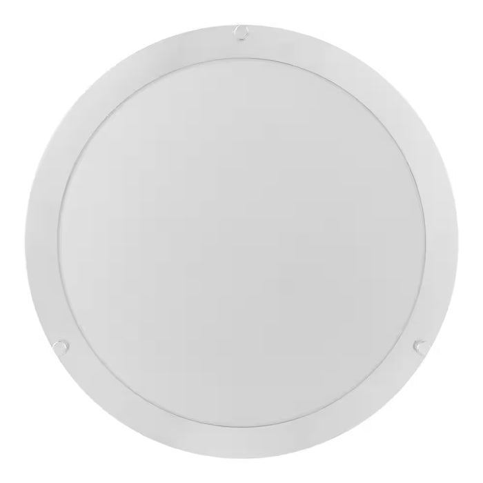 Flaxmere 14 In. Chrome Dimmable Integrated LED Flush Mount Ceiling Light with Frosted White Glass Shade