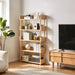 5 Tier Bookshelf, Free Standing Wooden Bookcase with Open Storage Shelves, Sturdy Shelf Organization Display Rack for Living Room, Bedroom, Home Office, Oak Color YD-BC006R
