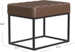 Theodore Channel Tufted Small Ottoman - Brown Faux Leather