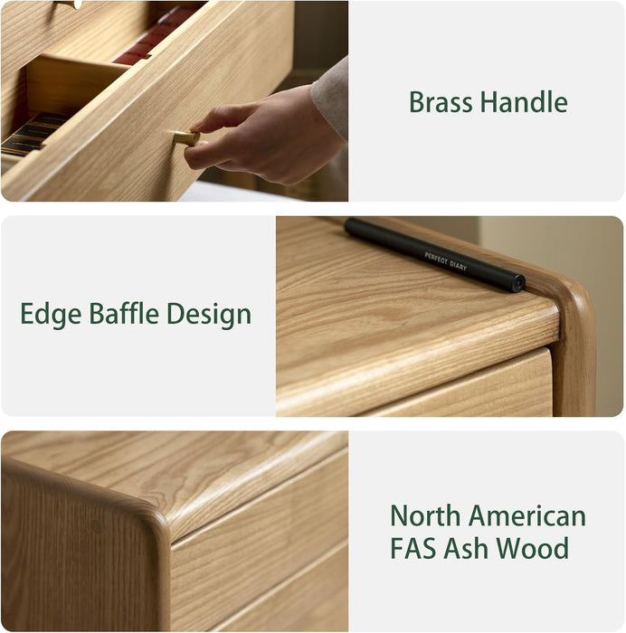 Small Vanity Desk, Solid Wood Dressing Table with Drawer Divider, Study Desk and Vanity Desk for Bedroom, 31" D X 18" W X 32" H