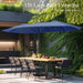 15Ft Extra Large Outdoor Patio Umbrella with Base Included, Haze Blue