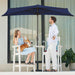 9 Ft Half Outdoor Patio Umbrella W/Crank, Navy
