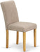 Abbott Parson Dining Chairs - Light Tan Linen Fabric Padded Dinette Chairs, Set of 2, Oak