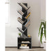 6 Tier Tree Bookshelf, Small Bookcase with Storage Cabinet, Modern Narrow Bookshelves Organizer, Floor Standing Book Shelf for Bedroom/Living Room/Home Office/Corner, Black