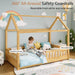 Twin Size NaturalWood PlayhouseStyle Bed Guardrails