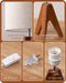 Tripod Table Lamp, Small Cute Bedside Lamp with Linen Beige Lampshade, Nightstand Lamp for Nursery, Bedroom, Kid Room, Living Room, Light Brown Wooden Base, E26 Socket, 14.2 Inch
