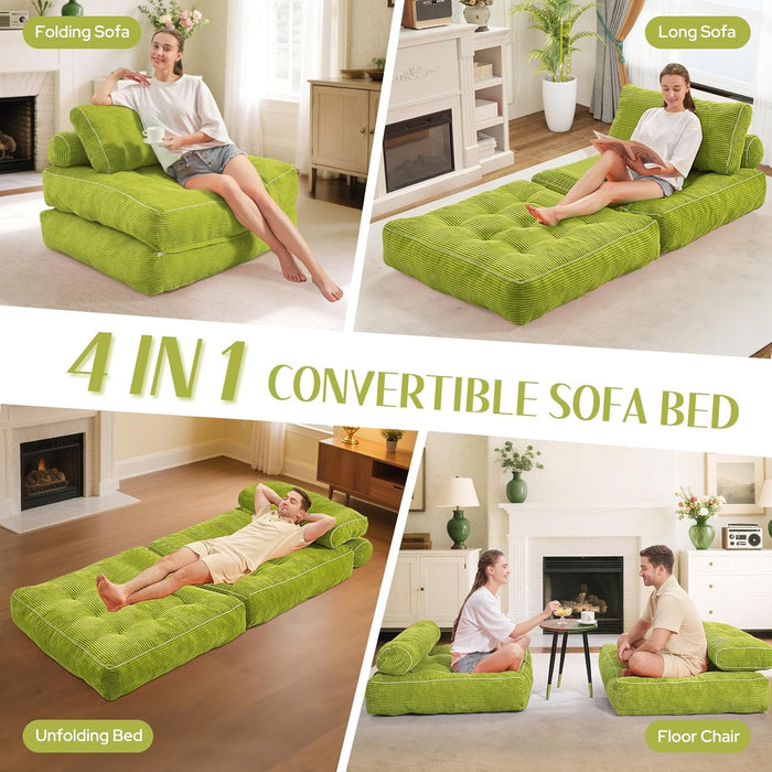 Emerald Convertible Sleeper Sofa Bed With Backrest