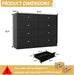 8 Drawer Dresser for Bedroom: 47" Black Chest of Drawers with Deep Drawers