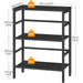 3 Tier Bookshelf, Industrial Bookcase, Record Storage Rack with Side Fence, Wood Storage Shelf with Metal Frame, Rustic Open Display Shelf for Living Room, Bedroom, Black BB86CJ01