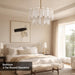 Alabaster Chandelier, 24" Spanish Alabaster round Chandeliers 2-Tier,Modern Adjustable Gold Marble Pendant Chandeliers for Dining Room, Living Room, Bedroom,Foyer,Bathroom, Included E12 Bulb
