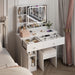 White Vanity TwentyThreePointSixInch DressingTable With Illuminated Mirror